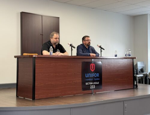 Community shows support during Unifor press conference
